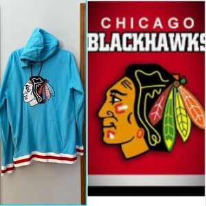 EUC Chcago Blackhawks hockey Four Stars Collection Hoodie unisex size Large